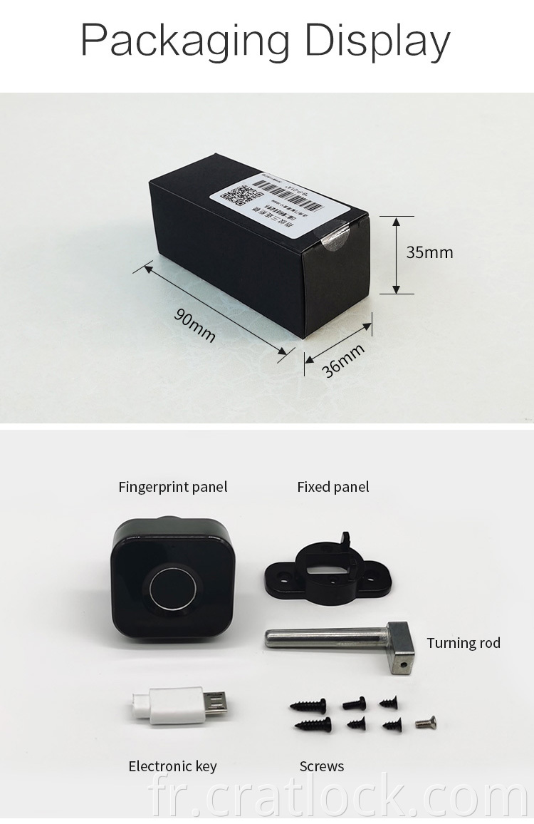 Mini Smart Fingerprint Cabinet Lock Packaging